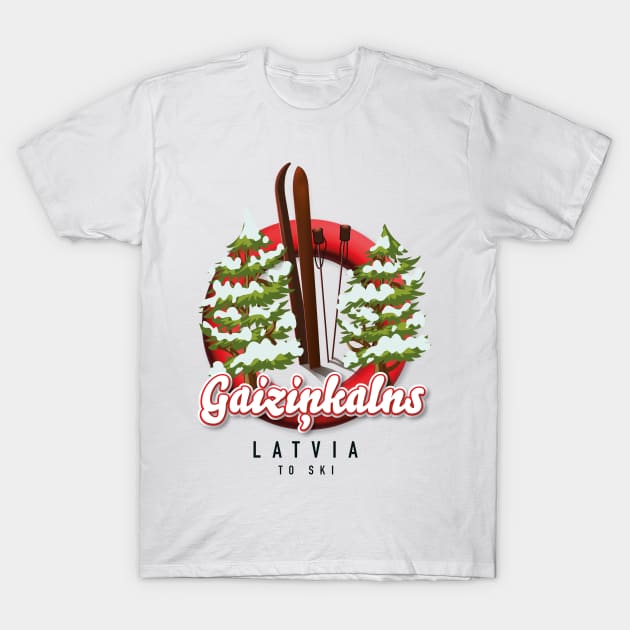 gaiziņkalns Latvia ski logo T-Shirt by nickemporium1